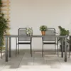 Image de Table de jardin Noir 190x90x74 cm Aluminium et verre