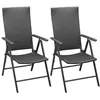 Image de Chaises empilables de jardin lot de 2 Résine tressée Noir