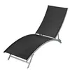 Image de Chaise longue vidaxl en acier L. 142 cm noir H. 73 cm non empilable pliable