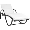 Image de Chaise longue vidaxl H. 56 cm noir L. 193 cm en resine tressee non pliable