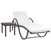 Image de Chaise longue vidaxl marron en resine tressee H. 40 cm L. 193 cm non empilable non pliable