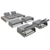 Image de Salon de jardin modulable Vidaxl resine tressee gris 5 pieces x 82 x 23 2 personnes