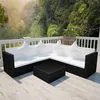Image de Salon de jardin - vidaXL - 4 pcs - Résine tressée - Noir - Imperméable et résistant aux intempéries