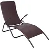 Image de Chaise longue vidaxl marron en rotin L. 61 cm H. 95 cm non empilable pliable