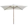 Image de Parasol rectangulaire en bois 200 x 300 cm - VIDAXL - Blanc crème - Manuel