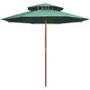 Image de vidaXl Dubbeldekker parasol 270x270 cm houten paal groen42963