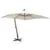 Image de Parasol - Blanc - 300 x 300 cm - Mât déporté - Polyester - Montage facile