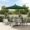 Image de vidaXL Zweefparasol met LED-verlichting en metalen paal 300 cm groen42969