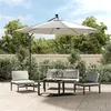 Image de vidaXL Zweefparasol met LED-verlichting en metalen paal 300 cm zand42970