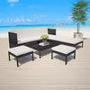 Image de Salon de jardin - vidaXL - 6 pcs - Résine tressée - Noir - Mobilier extérieur résistant