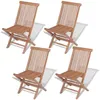 Image de Chaises pliables de jardin lot de 4 Bois de teck solide