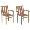 Image de Chaises empilables de jardin lot de 2 Bois de teck solide