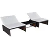 Image de Chaises de jardin inclinables lot de 2 et table résine tressée