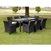 Image de Ensemble à manger d extérieur 9pcs coussins résine tressée noir
