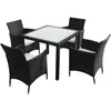 Image de Salon de jardin en.casa resine tressee noir 5 pieces