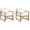Image de Lot de 2 chaise vidaxl en bambou empilable non pliable H. 72 cm exterieur bois