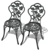 Image de Lot de 2 chaise vidaxl H. 81.5 cm empilable non pliable exterieur en aluminium vert
