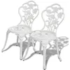 Image de Lot de 2 chaise vidaxl H. 81.5 cm non empilable non pliable exterieur en aluminium blanc