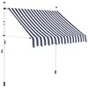 Image de Auvent rétractable manuel 150 cm Rayures bleues et blanches
