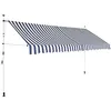 Image de Auvent rétractable manuel 350 cm Rayures bleues et blanches