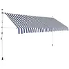 Image de Auvent rétractable manuel 400 cm Rayures bleues et blanches