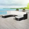 Image de Salon de jardin modulable Vidaxl resine tressee noir 4 pieces 7 personnes