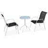 Image de Salon de jardin Vidaxl acier gris 3 pieces 50.0 x 71 x 71 2 personnes