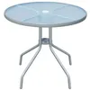 Image de vidaXL Table de Bistro Table de Jardin Table de Salle à Manger d'Extérieur Table de Patio Meuble de Terrasse Arrière-cour Dîner Gris 80x71 cm Acier 43316