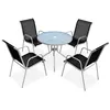 Image de Salon de jardin en.casa acier gris 5 pieces