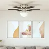 Image de vidaXL Ventilateur de plafond orné avec lumière 82 cm Marron foncé