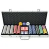 Image de vidaXL Coffret de poker avec 500 jetons Laser Aluminium