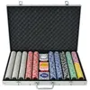 Image de vidaXL Jeu de poker avec 1000 jetons Laser Aluminium