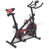 Image de Vélo d'appartement vidaXL avec capteurs de pouls Noir et Rouge