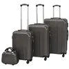 Image de Ensemble de valises à roulettes - vidaXL - 4 pièces - Anthracite - Coque rigide - Cadenas TSA