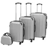 Image de Ensemble de valises à roulettes - vidaXL - Argenté - 4 pièces - Coque rigide - Cadenas TSA