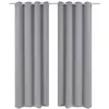 Image de vidaXL Gordijnen met metalen ringen verduisterend 135x175 grijs 2 st132202