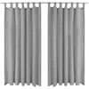 Image de vidaXL Micro-satijnen gordijnen met lussen 140x225 cm grijs 2 st132214