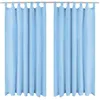 Image de Rideau occultant - vidaXL - Turquoise - 140 x 175 cm - 2 pcs - Micro-satin