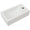 Image de VidaXL Céramique lavabo avec trou de robinetterie lavabo blanc 46 x 25,5 x 12 cm