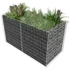 Image de Lit surélevé à gabion Acier 180 x 90 x 100 cm Argenté