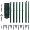 Image de vidaXL Jeu de clôture avec des piquets de sol 25 x 1,2 m Acier Vert