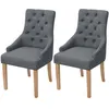 Image de Lot de 2 chaise vidaxl interieur non pliable en plastique H. 95.5 cm gris