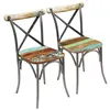 Image de Chaises à manger lot de 2 bois de récupération solide