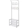 Image de Porte-manteau - vidaXL - 68x32x182,5cm - Blanc - Rangement chaussures - Design contemporain