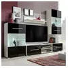 Image de Meuble tv mural 5 pièces avec éclairage led noir