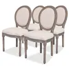 Image de Chaises à manger lot de 4 crème tissu