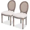 Image de Chaises à manger lot de 2 crème tissu