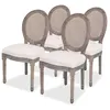 Image de Chaises à manger lot de 4 crème tissu