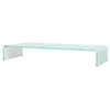 Image de VidaXL support TV Support moniteur/TV Console Unit Centre de loisirs en verre Blanc
