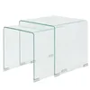 Image de vidaXL Ensemble de tables gigognes 2 Pièces Verre trempé Transparent